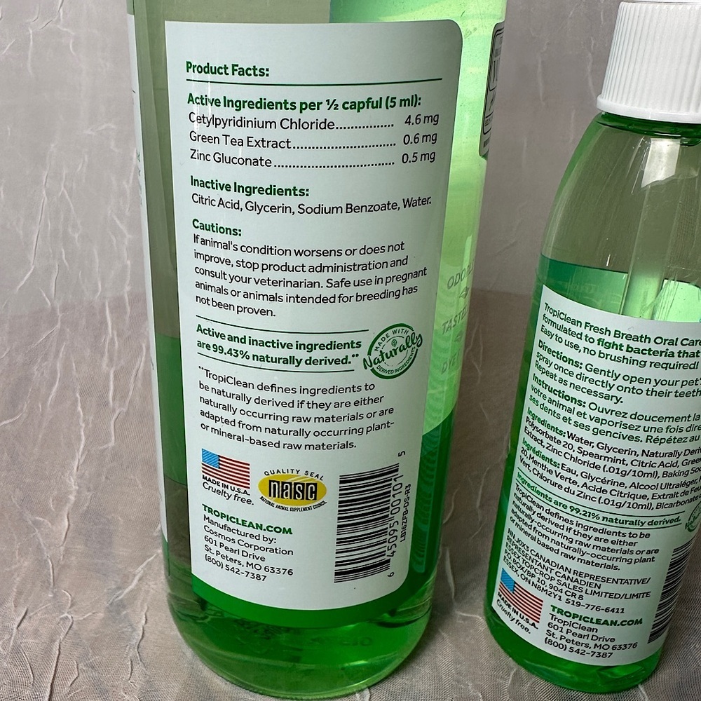 New Tropiclean‎ Fresh Breath Dental Health Solution & Oral Care Spray For Dogs - Picture 9 of 11